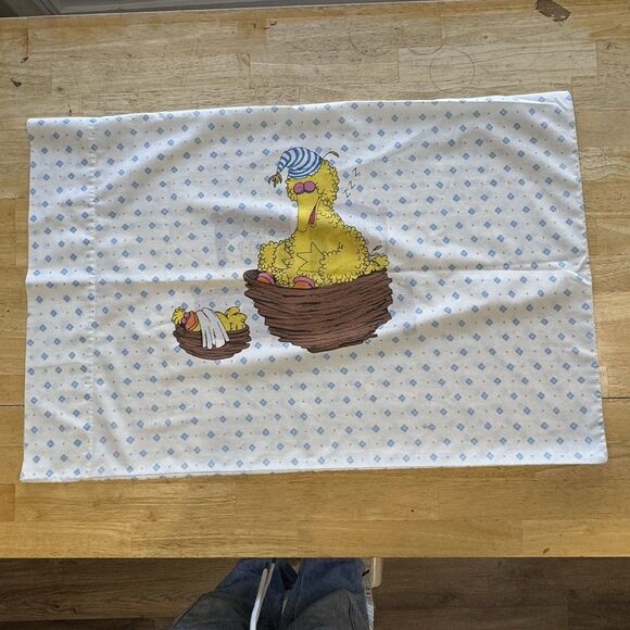 Sesame Street Big Bird Bert & Ernie 2-Sided Pillowcases Standard X2 Vintage 70’s - Picture 2 of 11